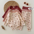 3-Piece Newborn Baby Girl Ditsy Floral Knit Bodysuit Set