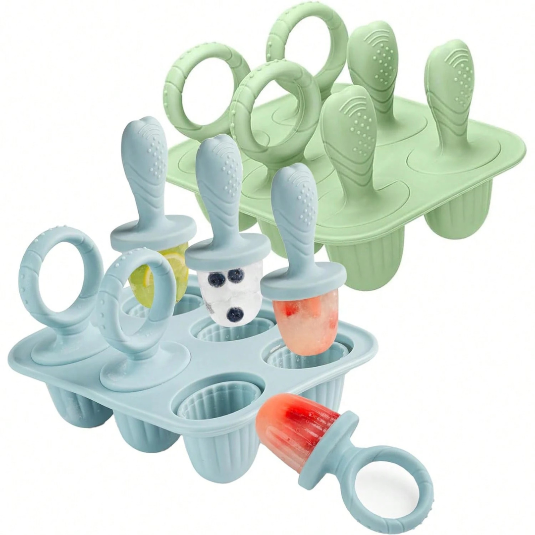 Silicone Baby Teething Popsicle Mold & Feeder — 6 Cavity